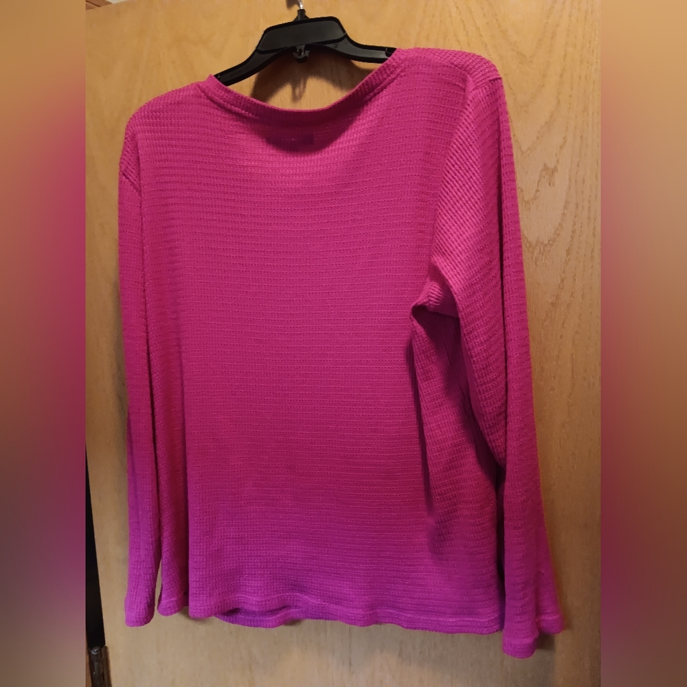 Womens Size XL, Sonoma Fuchsia Long Sleeve Top - Picture 2 of 3